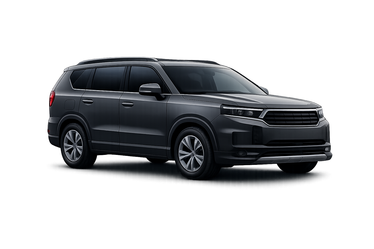 Dark gray SUV featured in the hero section